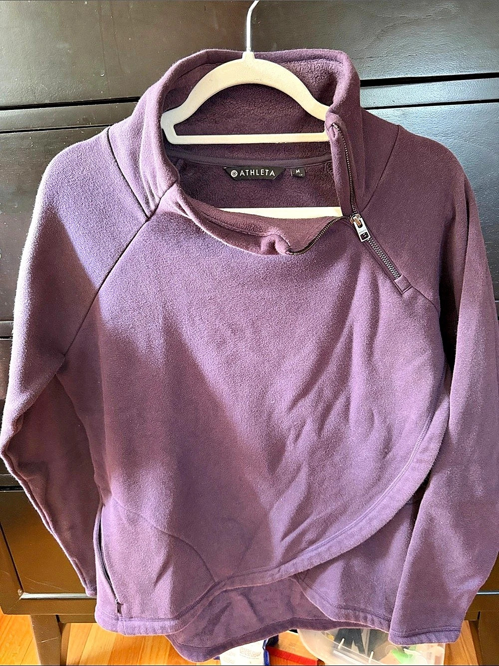 Athleta Cozy Karma Asym Pullover Purple Medium